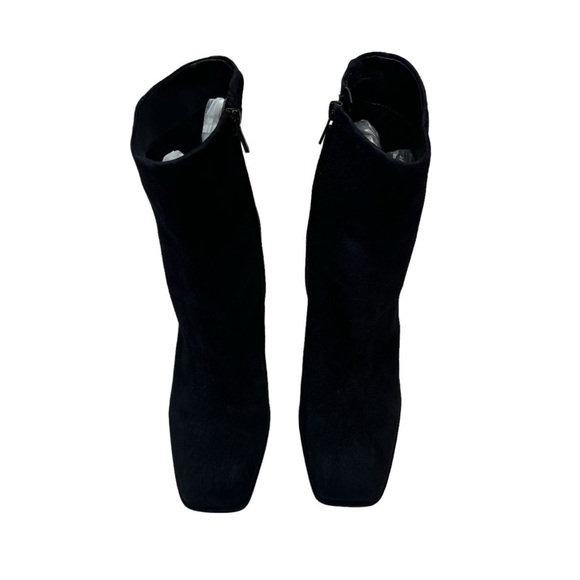 Sam Edelman Boots Womens Size 11 Black Cowhide Suede Jaye Chunky Heel Booties - Picture 2 of 9